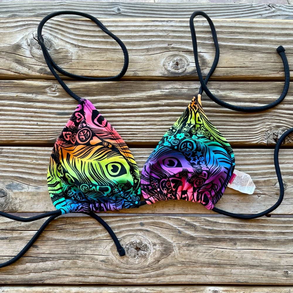 Geometric fruity swim top